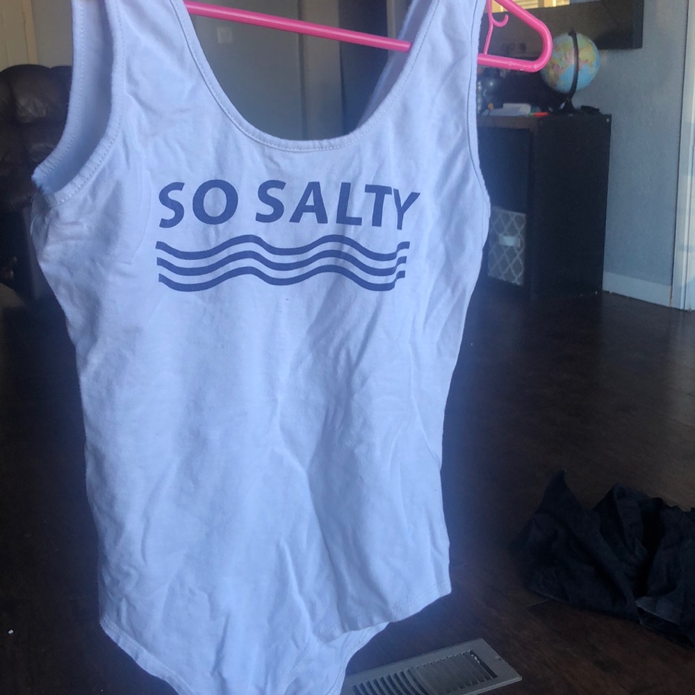 SO SALTY white bodysuit
